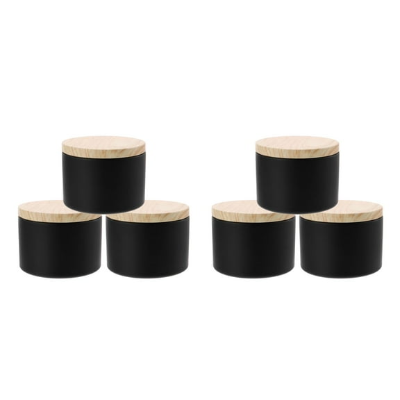 unbranded 6 pcs  Iron Jars Fillable Wax Candle Cups Empty Candle Holders with Lids for Home