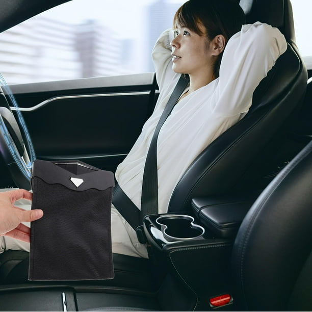 IDEANATEGRATE Organizador Colgante Para Con Bolsa De Basura LED Negro Instalación Adhesiva