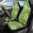 thumbnail image 3 of FOR U DESIGNS Hippie Flower Green Pattern Automotive Seat Cover Anti-Slip Car Seat Protectors Scratch-Resistant Automotive Interior Decoration Fit for Most Vehicles, Set of 4, 3 of 7