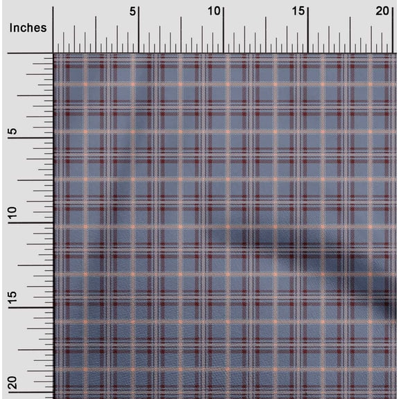 oneOone Georgette Viscose Fabric Tartan Check Print Sewing Fabric BTY 42 Inch Wide