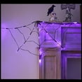 thumbnail image 6 of Wadada Halloween Decorations, 5.9FT Diameter Spider Web Lights with Black Spider, 60 LED Waterproof Net Lights, Remote Control for Yard House Garden Outdoor Indoor Party Haunted Decor, 6 of 9