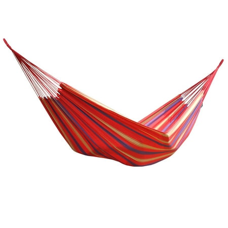 Vivere Brazilian Style Striped Single Hammock with Bag, Cotton Fabric BRAZ111