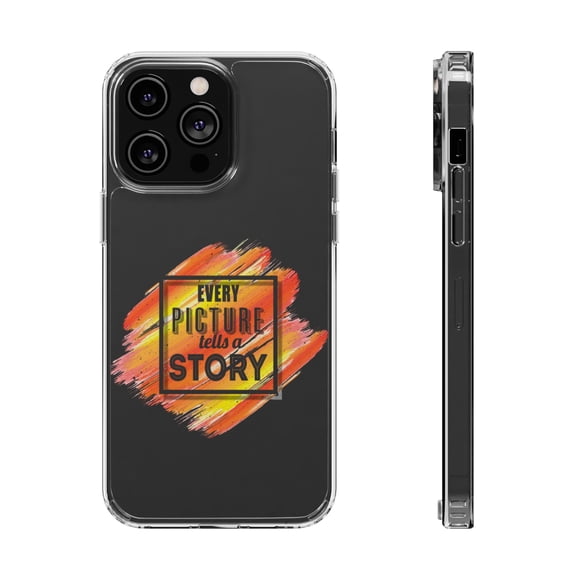 DistinctInk Clear Hybrid Case for Apple iPhone 15 Pro (6.1" Screen) - Every Picture Tells A Story - Shockproof Protection