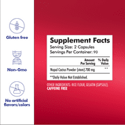 Santo Remedio Nopal, Sugar and Gluten Free Dietary Supplement, Prickly Pear Cactus Dietary Supplement, 700 mg, 180 Capsules, 90 Servings per Container
