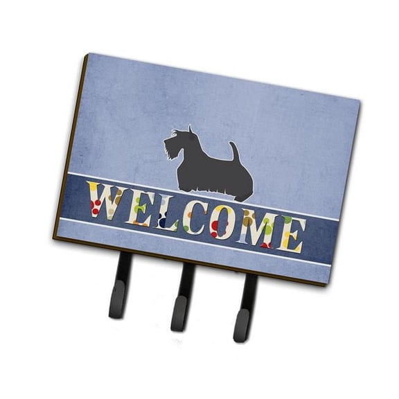 Caroline's Treasures BB5573TH68 Scottish Terrier Welcome Leash or Key Holder, Triple, multicolor