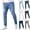 Black, variant on Mens Elasticated Waist Jeans Classic Straight Leg Denim Pants Skinny Fit Jean Smart Casual Stretch Trousers Formal Business Office Work Home Jeans Breathable