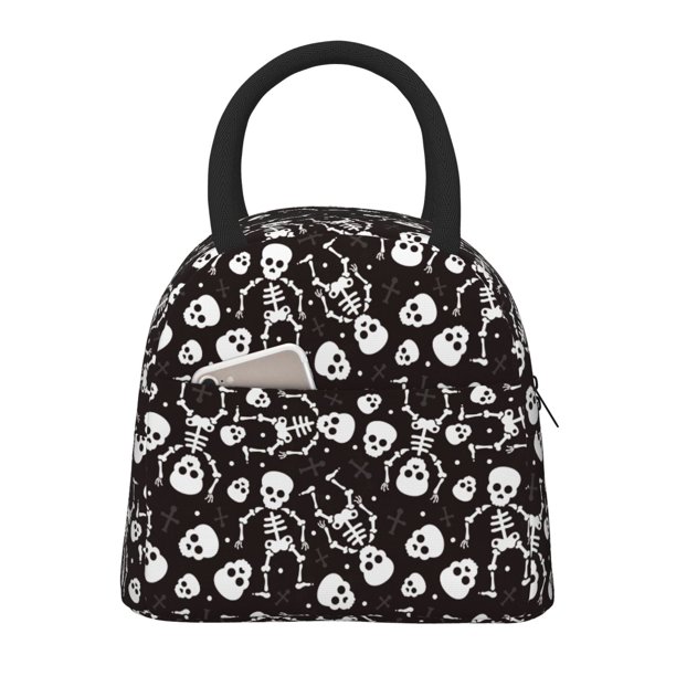 Disketp Skeleton Bolsa Térmica para Almuerzo, Lonchera con Abertura Amplia y Gran Capacidad, Organizador Reutilizable para Mujeres, Hombres y Adultos