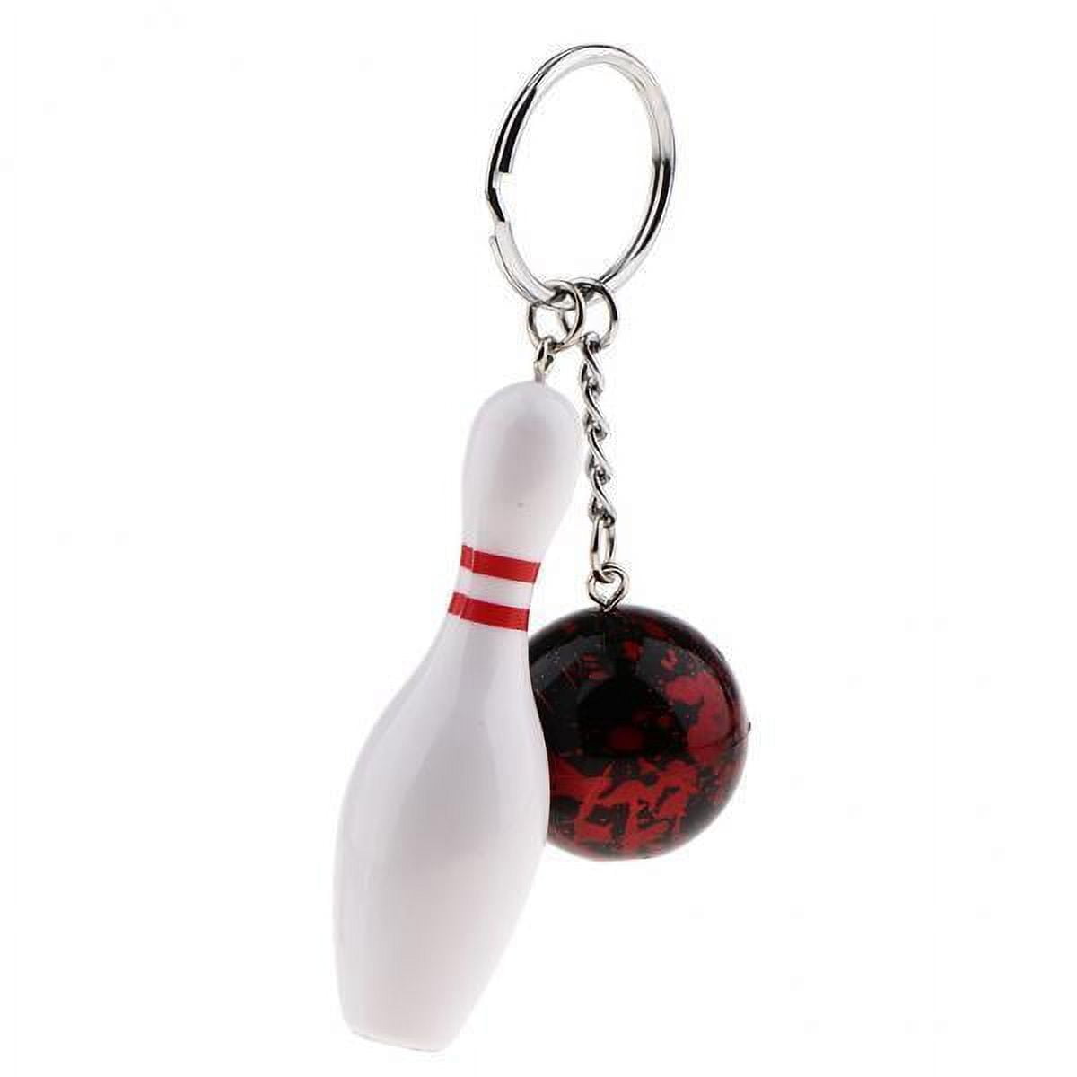yuksok 2-10pack Mini Bowling Pin And Ball Keychain Keyfob Fashion