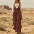 thumbnail image 2 of CAIXIA Rompers for Women S-uede Fringe Cowgirl Jumpsuits Country Concert Outfit Western High Waisted Romper Vintage Cargo Overalls, 2 of 6