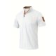 thumbnail image 4 of Mens Manga Corta Botón Abajo Camisas con Bolsillo, Color Sólido Botón de Cuello de Pie Blusa para el Ocio Y Casual, 4 of 9