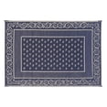 thumbnail image 2 of Faulkner Patio Mat 48701 Vineyard Design; 12 Foot Length x 9 Foot Width; Blue; Polypropylene; Reversible Fabric; Mold And Mildew Resistant; Without Grommets/Storage Bag; With Corner Tie-Downs, 2 of 3