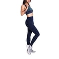 thumbnail image 5 of Fangasis Women Yoga Pants Elastic Waisted Leggings High Waist Bottoms Ladies Stretch Tights Skinny Gym Trousers Navy Blue XL, 5 of 6