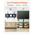 thumbnail image 3 of VEVOR 48" TV Stand with Mount for up to 75 in TVs, Entertainment Center with Power Outlet, Height Adjustable TV Console with Mount with 3 Tiers Open Storage Cabinets for Bedroom, Living Room, Browm, 3 of 9