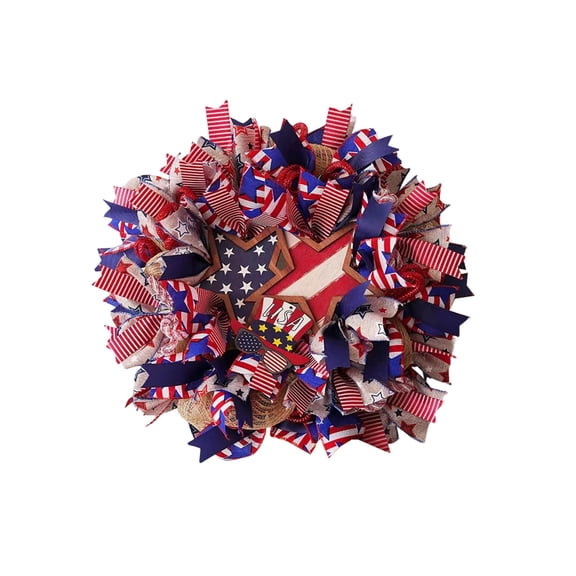 Fankiway Wreaths for Front Door Summer American Flag Wreath 18in Red White and Blue Wreath independence Day Wreath Memorial Day Wreath for indoor Outdoor Home Holiday D, Home tools on Sales