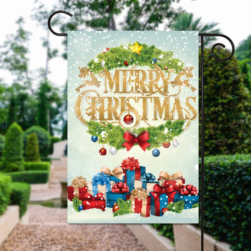 Weihnachts-Gartenflagge Mit Elch-Motiv - Doppelseitig Bedruckt, 12,5 X 18 Zoll, Wetterfest Aus Leinen