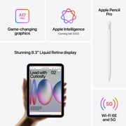 Apple iPad mini A17 Pro - Wi-Fi + Cellular 128GB - Purple - MXPR3LL / A - (الجيل السابع - خريف 2024)