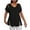 Black, variant on Women's Short Sleeve Cut Out Cold Shoulder Tops Deep V Neck T Shirts