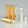 thumbnail image 2 of EseeAier 7pcs Refillable Perfume Bottle Glass Essential Oil Roller Bottles Portable Lightweight Empty Roll On Bottle for Travel 10ml Silver, 2 of 7