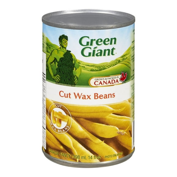 Green Giant Cut Wax Beans, Grown and packed in Canada, 398 ml, 14 fl oz, G Giant Canned Low Salt Cut Bean