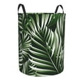 thumbnail image 2 of Fotbe Laundry Hamper With Durable Leather Laundry Basket Tropical Palm Leaves1 Thickened Waterproof Round Collapsible Laundry Hamper, Dirty Clothes Laundry Basket, 2 of 8