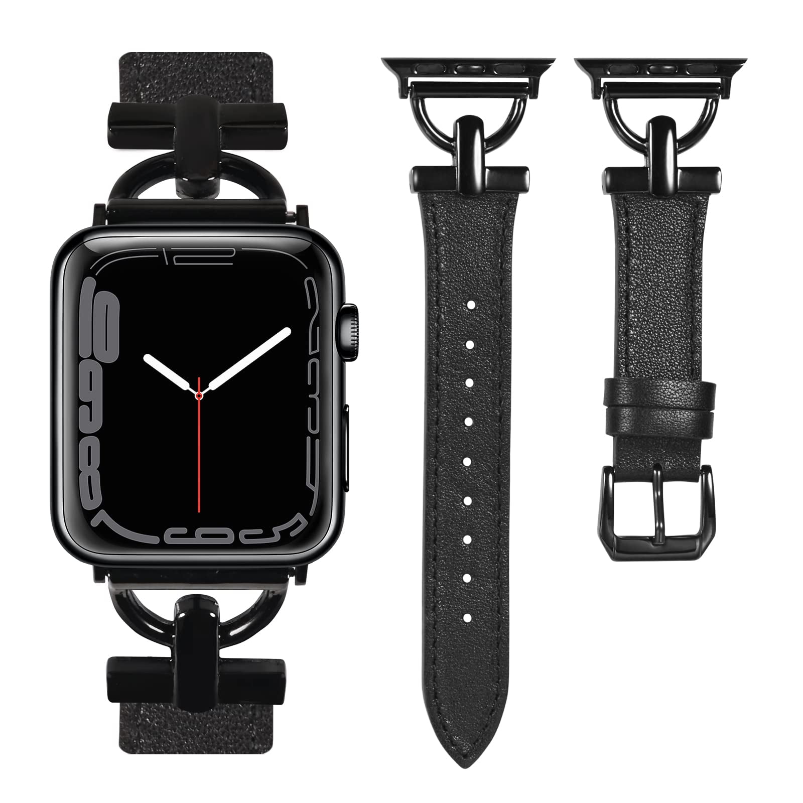  Sidart Luxury Soft Designer Leather Band Compatible with Apple  Watch Series Ultra 8 7 6 5 4 3 2 1 SE, 38mm 40mm 41mm Single Tour for Women  and Men, Black : Cell Phones & Accessories