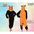 thumbnail image 3 of Unisex Adult Pajamas - Plush One Piece Cosplay Red Panda Animal Costume - Silver Lilly (Black / Orange, Large), 3 of 6