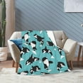 thumbnail image 2 of Killer Whale Blanket Soft Warm Bed Bedding Throw Blankets Cool Boys Gifts for Couch Bedroom Sofa Office Car, All Season Cozy Flannel Plush Blanket for Kids Adults, 50"X40", 2 of 6