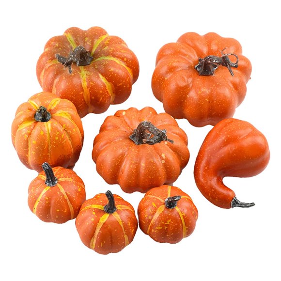 Riforla Halloween 8Pcs Pumpkin Fall Decoration Desktop Ornament Home Decor Orange