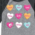 thumbnail image 3 of Barbie - Barbie Candy Hearts - Toddler And Youth Raglan Graphic T-Shirt, 3 of 5