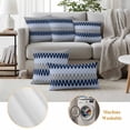 thumbnail image 6 of Outdoor Pillow Covers Geometric Ombre Curve Line Waterproof Pillow Cases 16x16 Set of 2, Navy Blue Grey Throw Pillow Cover Pillowcase for Patio Balcony Couch Garden, 6 of 9