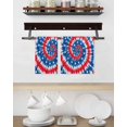 thumbnail image 3 of Blue Red Tie-dye Kitchen Dish Towels for Drying Dishes Set of 4, Vintage American Stars Abstract Art Waffle Weave Microfiber Hand Tea Bathroom Towels Quick Dry & Absorbent Towel 15.7x23.6, 3 of 7