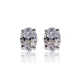 thumbnail image 6 of AEXTO Oval Cut Cubic Zirconia Solitaire Stud Earrings for Women, Silver Plated Earrings for Her, Classic Simulated Earrings Jewelry, 6 of 11