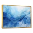 thumbnail image 3 of Designart "Emotional Waves of Blue Tachisme I" Oversized Abstract Framed Wall Art - Transitional Blue Tachisme Bedroom Framed Canvas Wall Art, 3 of 7