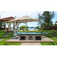 thumbnail image 4 of Velago Sabia 10ft Square Cantilever Umbrella with Base, Mocha, 4 of 6