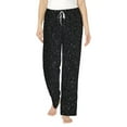 thumbnail image 2 of Goofa Black Glitter Printed Soft Pajama Pants for Women, Wide Leg Comfy Casual Lounge Yoga Pants-Small, 2 of 9