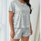 thumbnail image 1 of MKLEKYY Conjunto De Pijama Corto De Talla Grande Para Mujer Con Estampado De Leopardo, 1 of 3
