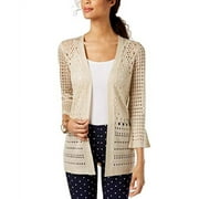 Charter Club Open-Stitch Cardigan Womens XL Petite Beige sweater MSRP $68