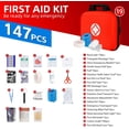 thumbnail image 2 of Trousse de Premiers Soins, 147 Pcs Coque Rigide Imperméable Trousse de Premiers Soins Polyvalente, Sac d'Urgence Portable pour la Maison, le Bureau, la Voiture, le Voyage, Plein Air, Camping, Randonnée, Bateau, Lieu de Travail, 2 of 8