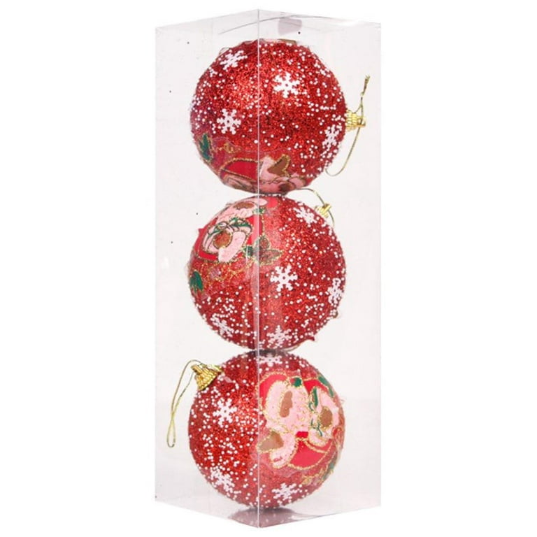 3.15 Velvet Christmas Balls Decorations 15Pcs Flocked Christmas Tree  Ornaments Hanging Pendants for Xmas Tree Holiday Decor 