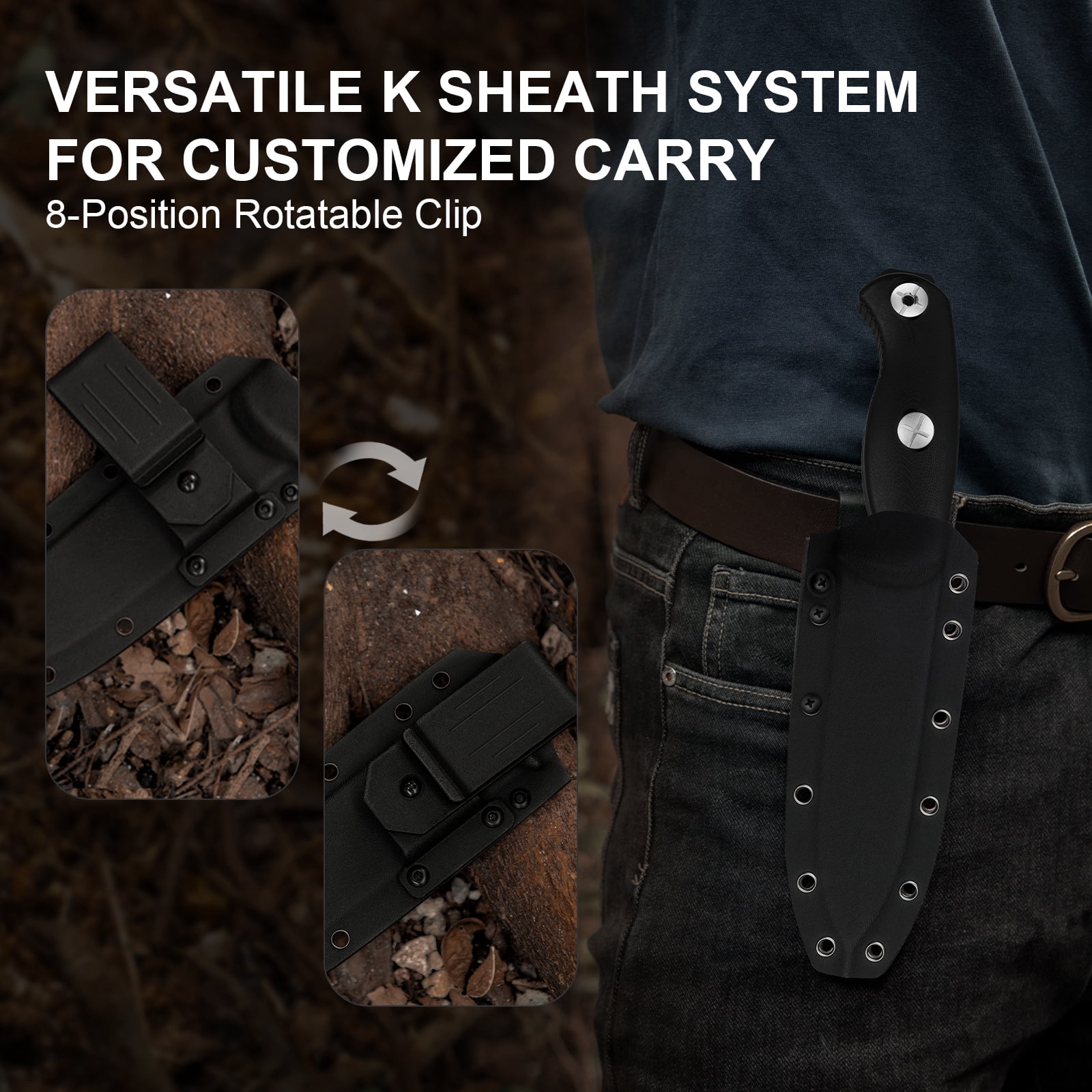 Kizer Drop Bear Fix 7 Fixed Knife 1095 Blade G10 Handle Survival Big Size 1103A2 With Sheath 1103A2