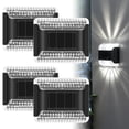 thumbnail image 2 of 4 Pack Solar Wall Lights up and down Fence Lights IP65 Waterproof Solar Deck Lights, Auto on/off for Garden Patio Outdoor Decoration, 2 of 7