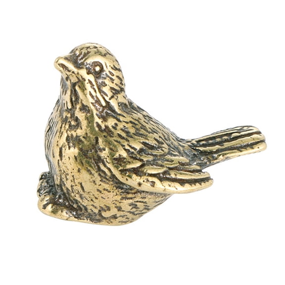 Handcrafted Sparrow Bird Sculpture Solid Brass Antique Look Decorative Accent For Home Office Desk Mantelpiece Ornament
