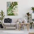 thumbnail image 2 of Layered Monstera Plant Leaves Botanical & Floral Graphic Art Gallery Wrapped Canvas Print Wall Art, 2 of 7