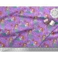 thumbnail image 2 of Soimoi Polyester Crepe Fabric Mermaid & Starfish Ocean Print Fabric by Yard 52 Inch Wide, 2 of 3