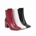 thumbnail image 3 of Women's High Chunky Heeled Boots, Zip Up Ankle Booties with Square Toe | Perfect for Casual Outings and indoors, 3 of 12