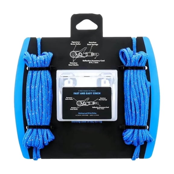 Roperroller The Rope Tool & Tensioner 6-Pack with Rollercam Technology â Heavy-Duty Tie Down for Camping, Tarps, Boating & Outdoor Gear â Includes Reflective Cord & Carry Case