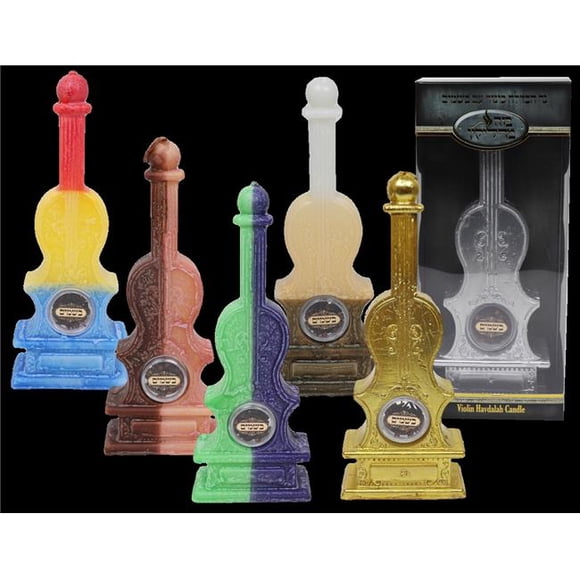 Bougie Havdalah de Violon avec Besomim, Couleurs Assorties