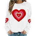 thumbnail image 5 of Felirenzacia Big and Tall Women’s Valentine Pullover Sweet Heart Design Cozy Casual Everyday Top, White,XL, 5 of 5