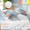 thumbnail image 2 of King 4 Piece Bedding Set Red Blue Coral Summer Ocean Soft Breathable Duvet Cover and Pillowcase, Starfish Eucalyptus Retro Plank Duvet Cover Set Bed Sheets for Bedroom Dormitory Guest Room, 2 of 9
