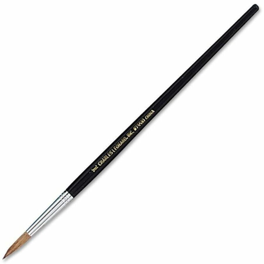 CLI Round Camel Hair Paint Brushes 12 Brush(es) - No. 10 Wood Black Handle - Aluminum Ferrule